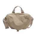 Minimalist khaki nylon hobo bag with top handle and adjustable wide strap for daily use - Khaki