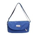 Blaue Damen-Umhängetasche aus Nylon mit gewebter Textur und verstellbarem Schultergurt - Blau