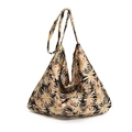 Bolso de hombro minimalista de verano con estampado de margaritas rosas en lona - Margarita