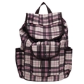 Rosa und schwarzer Rucksack mit Schottenmuster aus Nylon und Kordelzugverschluss - Khaki