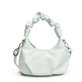Bolso bandolera minimalista de cuero PU azul claro con elegante diseño de pliegues nube - Azul