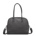 Bolso tote de lona gris oscuro con correa ajustable y estampado Enjoy Life - Gris