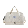 Beige Reisetasche mit Sternsteppung und verstellbarem Schultergurt als Umhängetasche - Gebrochenes Weiß