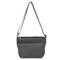 Minimalistische dunkelgraue Umhängetasche mit mattem Finish und orangefarbenem Detail - Grau