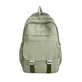 Zaino estivo minimalista da donna in nylon verde chiaro con vari scomparti portaoggetti - Verde