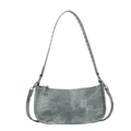 Sac bandoulière en denim gris avec des clous métalliques sur la sangle réglable - Bleu clair
