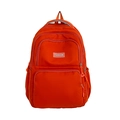 Vielseitiger Damenrucksack aus Nylon in Hellrot-Orange mit mehreren Reißverschlussfächern - Orange