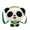 Sac bandoulière panda en peluche noir et blanc avec détail de bambou vert - Vert