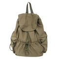 Sac à dos en nylon vert olive minimaliste avec cordon de serrage et rabat design - Vert