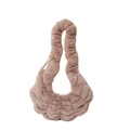 Pluche schoudertas in oudroze met geplooide kunstbonttextuur en ritssluiting detail - Khaki