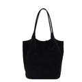 Bolso tote minimalista de cuero PU negro mate con correas largas para los hombros - Negro