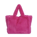 Bolso tote de piel sintética rosa brillante para mujer con textura suave y diseño actual - Rosa Roja