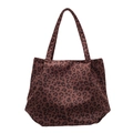 Borsa tote alla moda in tela con stampa leopardata marrone scuro per l'uso quotidiano - Leopardo Caffè