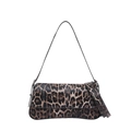 Bolso de hombro de moda con estampado de leopardo en cuero PU, diseño retro minimalista - Leopardo Café