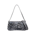 Bolso baguette de piel sintética con estampado de leopardo gris y negro y correa de hombro - Estampado de Leopardo Negro