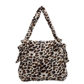 Elegante borsa shopping trapuntata maculata con fiocchi decorativi e design spazioso - Leopardo Cachi