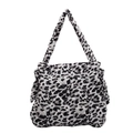 Borsa tote trapuntata con stampa leopardata e spalline imbottite in nero e bianco - Leopardo Nero