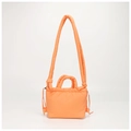 Sac bouffant chic en nylon matelassé orange avec poignées rembourrées et bandoulière - Orange