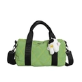 Quilted light green nylon crossbody bag with astronaut charm and black woven straps - Green