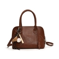 Borsa a tracolla in pelle PU marrone scuro con ciondolo baseball e manici - Marrone Piccolo Con Ciondolo