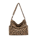 Chique crossbodytas met luipaardprint met meerdere zakken en verstelbare riem - Bruin