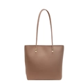 Minimalistische braune PU-Schultertasche mit stilvollen goldenen Metalldetails - Khaki