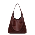 Schicke burgunderrote Hobo-Schultertasche mit hochwertiger Kieselstruktur für Damen - Braun