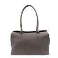 Bolso tote minimalista en ante topo de gran capacidad con finas correas cilíndricas - Gris