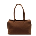 Bolso tote marrón café en ante sintético de forma rectangular con dos correas largas de hombro - Marrón