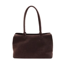 Bolso tote grande de ante marrón oscuro con asas largas para uso diario y desplazamientos - Marrón