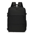 Zaino da viaggio business nero in nylon resistente con tasche multiple con zip - Nero