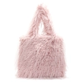 Bolso de hombro de piel sintética rosa de otoño con textura suave y asas dobles - Rosa