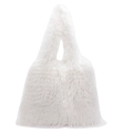 Elegante bolso de hombro de piel sintética blanca con textura suave para el otoño - Blanco
