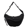 Minimalist black crossbody dumpling bag with adjustable strap and casual sports design - Large / Black