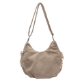 Khaki Cord Schultertasche mit Kordelzug Detail und verstellbarem Tragegurt - Khaki