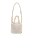 Borsa a tracolla trapuntata bianca con doppi manici e tracolla imbottita - Bianco