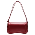 Sleek deep red underarm bag with unique curved base and smooth matte finish - Red
