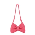 Elegante borsa a tracolla rosa fatta a mano con design a maglia testurizzata per donna - Rosso Rosa