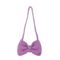 Borsa a spalla viola fatta a mano in maglia con design a fiocco e tracolla - Viola