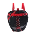 Schwarze herzförmige Ita-Tasche mit transparentem PVC-Fenster und roten Zierbändern - Schwarz