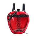 Roter Herz-Ita-Bag Rucksack mit transparentem Fenster und gotischen Schnürdetails - Rot