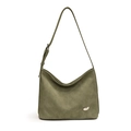 Modische Hobo-Schultertasche aus mattem PU-Leder in Salbeigrün mit verstellbarem Gurt - Grün