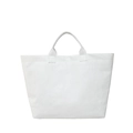 Minimalistische weiße DuPont-Papiertasche mit Doppelgriffen und Crinkle-Struktur - Weiß