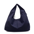 Borsa tote minimalista blu navy in nylon di grande capacità con tracolla larga - Blu