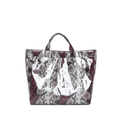 Schicke Tragetasche mit burgunderfarbenem Schlangenmuster und weißem TOTE BAG Schriftzug - Rot / 33*30.5*13