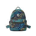 Modieuze rugzak met tropische bladerprint in marineblauw, groen en groenblauwe tinten - Blad