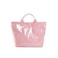 Borsa tote rosa impermeabile in carta DuPont con scritte 3D e trama lucida effetto stropicciato - Rosa