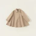 Classic light khaki A-line long-sleeved trench coat for girls in a loose-fit style - 80 / Khaki (Pre-sale)