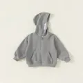 Sweat à capuche zippé gris clair pour bambins avec poignets et ourlet côtelés - 80 / Hauts / 单件开衫 / Gris