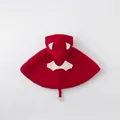 Winter fleece-lined red hooded baby cape cloak featuring cute devil horns and bat wings - 80 / Red